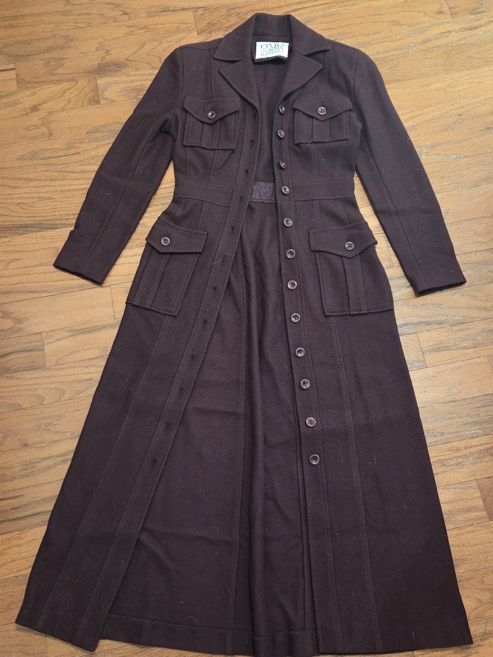 Burgundy OMO Norma Kamali Maxi Coat Dress